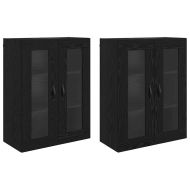 Стенни шкафове 2 pcs Черния дъб 69,5 x 34 x 90 см