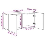 ТВ шкаф Монтиране на стена 4 pcs Черния дъб Инженерно дърво
