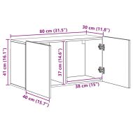 Телевизионен стенен шкаф 5 pcs Черния дъб Инженерно дърво