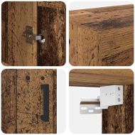 Стенно монтиран шкаф 2 pcs Старо дърво 69,5 x 34 x 90 см