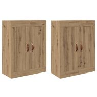Стенно монтиран шкаф 2 pcs Дъб 69,5 x 34 x 90 см