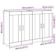 Стенно монтиран шкаф 2 pcs Дъб 69,5 x 34 x 90 см