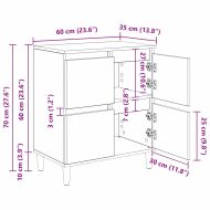 Скейдбордове 3 pcs Дъб 60 x 35 x 70 cm Инженерно дърво