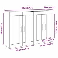 Стенно монтиран шкаф 2 pcs Дъб 69,5 x 34 x 90 см