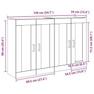 Стенно монтиран шкаф 2 pcs Дъб 69,5 x 34 x 90 см