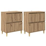 Скейдбордове 2 pcs Дъб 60 x 35 x 70 cm Инженерно дърво