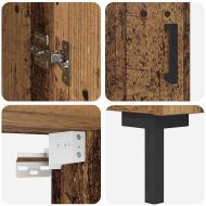 Висок шкаф 2 pcs Старо дърво Инженерно дърво