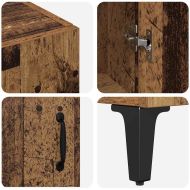 Висок шкаф Старо дърво 69,5 x 34 x 180 см Инженерно дърво