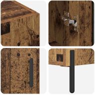 Висок шкаф Старо дърво 69,5 x 34 x 180 см Инженерно дърво