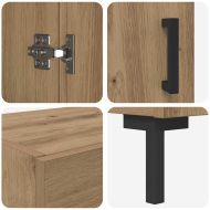 Висок шкаф 2 pcs Дъб Инженерно дърво