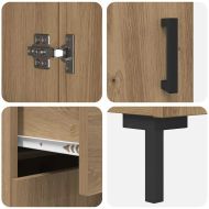 Висок шкаф с чекмедже 2 pcs Дъб Инженерно дърво