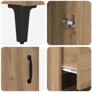 Висок шкаф с чекмедже Дъб 69,5 x 34 x 180 см Инженерно дърво