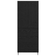 Висок шкаф 2 pcs Черния дъб Инженерна дървесина и стъкло