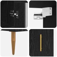 Висок шкаф 2 pcs Черния дъб Инженерно дърво