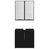 Комплект шкафове за баня 2 pcs Черния дъб Инженерно дърво