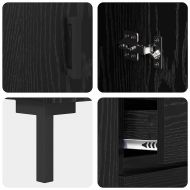 Висок шкаф с чекмедже 2 pcs Черния дъб Инженерно дърво