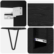 Висок шкаф Черния дъб 69,5 x 34 x 180 см Инженерно дърво