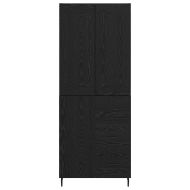Висок шкаф 2 pcs Черния дъб Инженерна дървесина и стъкло