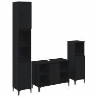 Комплект мебели за баня с рафт 3 pcs Черен дъб Инженерно дърво