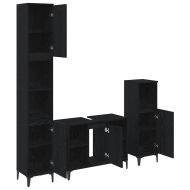 Комплект мебели за баня с рафт 3 pcs Черен дъб Инженерно дърво