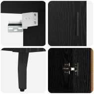 Висок шкаф 2 pcs Черния дъб Инженерна дървесина и стъкло