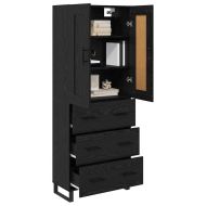 Висок шкаф Черния дъб 69,5 x 34 x 180 см Инженерно дърво