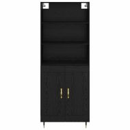 Висок шкаф Черен дъб 69,5 x 34 x 180 см Инженерно дърво