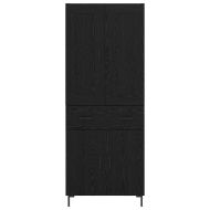 Висок шкаф с чекмедже 2 pcs Черния дъб Инженерно дърво