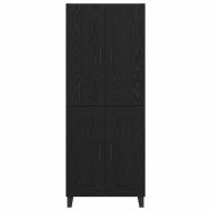 Висок шкаф 2 pcs Черния дъб Инженерна дървесина и стъкло