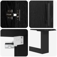 Висок шкаф 2 pcs Черния дъб Инженерна дървесина и стъкло