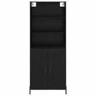 Висок шкаф Черен дъб 69,5 x 34 x 180 см Инженерно дърво