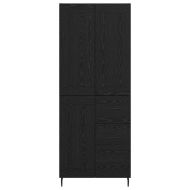 Висок шкаф 2 pcs Черния дъб Инженерна дървесина и стъкло