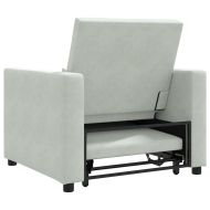 Единичен диван легло Светлосиво 90 x 165 x 87 см Кадифе