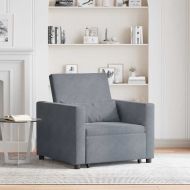 Единичен диван легло с колела Тъмносив 90 x 165 x 87 см Кадифе