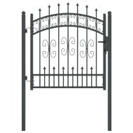 Врата за ограда с връх под формата на копие Сив 103 x 100 см