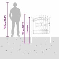Врата за ограда с връх под формата на копие Сив 103 x 100 см