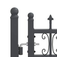 Врата за ограда с връх под формата на копие Сив 404 x 75 см