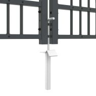 Врата за ограда с връх под формата на копие Сив 404 x 100 см