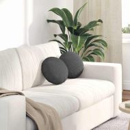 Възглавници за седалки 2 pcs Тъмен сив Ø 30 cm Кордюрова тъкан