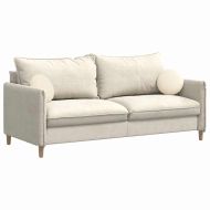 Възглавници за седалки 2 pcs Крем Ø 30 cm Кордюрова тъкан