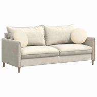 Възглавници за седалки 2 pcs Крем Ø 40 cm Кордюрова тъкан