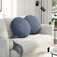 Възглавници за седалки 2 pcs Синьо Ø 50 cm Кордюрова тъкан