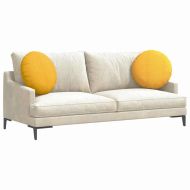 Възглавници за седалки 2 pcs Светло жълто Ø 50 cm