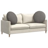 Възглавници за седалки 2 pcs Светлосиво Ø 80 cm Кордюрова тъкан