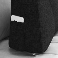 Възглавница за гръб Черно 60 x 24 x 50 см текстил