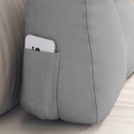 Възглавница за гръб Облачно сиво 60 x 24 x 50 см текстил