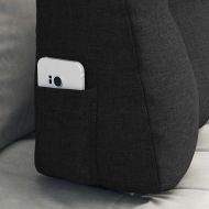 Възглавница за гръб Черно 80 x 24 x 50 см текстил