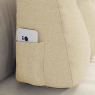 Възглавница за гръб Крем 80 x 24 x 50 см текстил