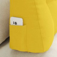 Възглавница за гръб Светло жълто 80 x 24 x 50 см текстил