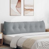 Възглавница за гръб Светлосиво 180 x 24 x 50 см текстил